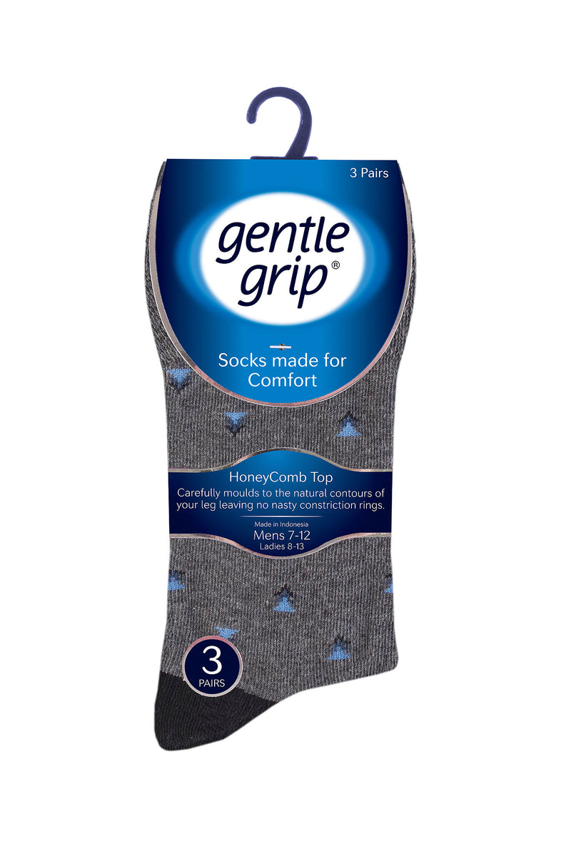 Gentle Grip Men's Carson Pattern Crew Sock Denim - Packaging