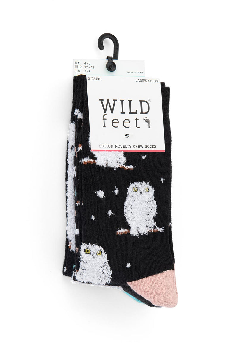 Ladies Snowy Owl Socks Packaging
