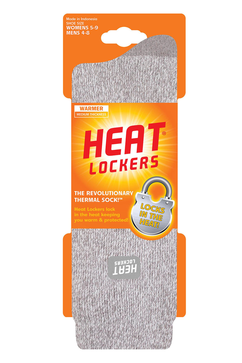 Heat Lockers Women's WARMER Twist Thermal Crew Sock Silver/Cream - Packaging