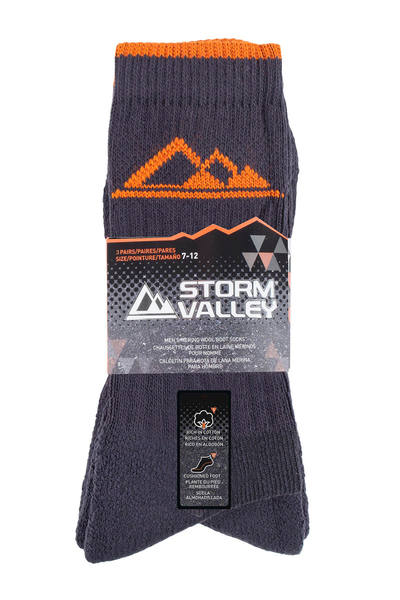 Storm Valley SVMS030 Men's Luxury Boot Sock Charcoal/Amber - Packaging