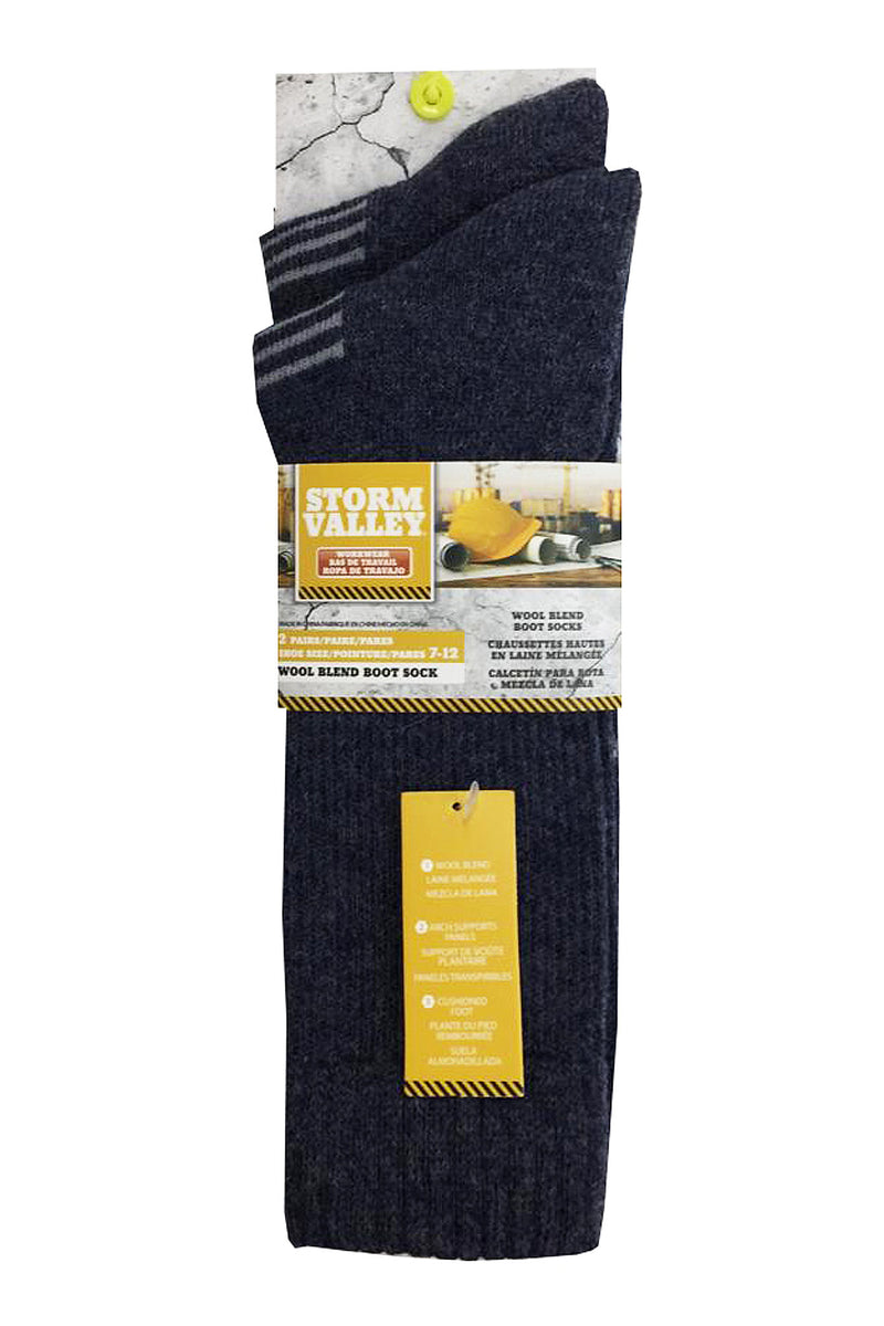 Storm Valley SVWMS008 Men's Wool Blend Boot Sock Navy - Packaging