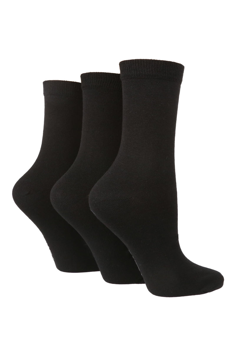 TORE W2000 Women's Solid Color Recycled Crew Sock Black