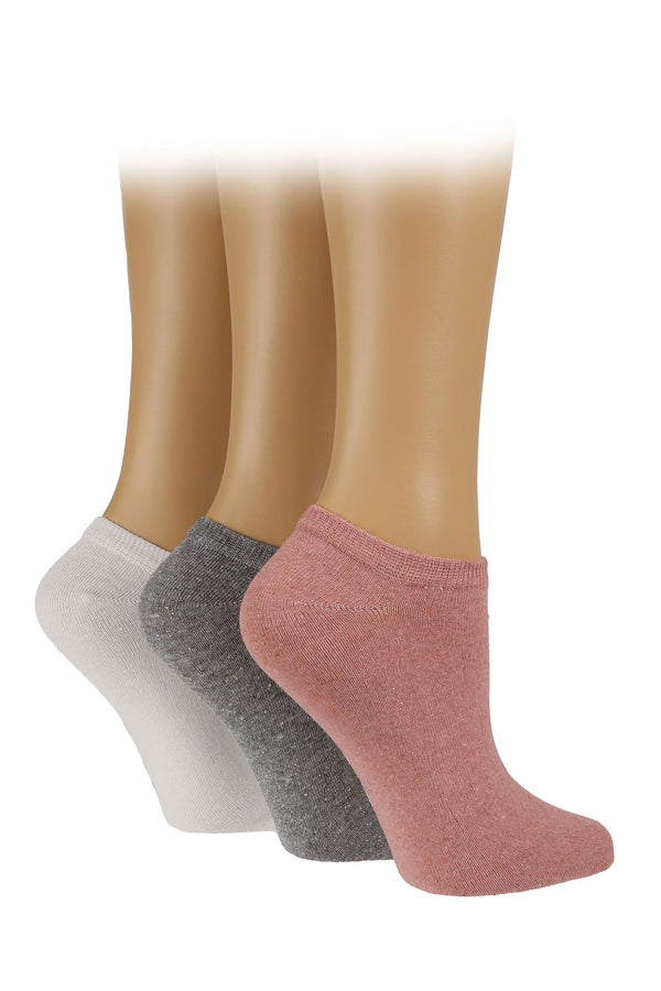 TORE W3100 Women's Recycled Fashion Trainer Sock Rose/Grey/White