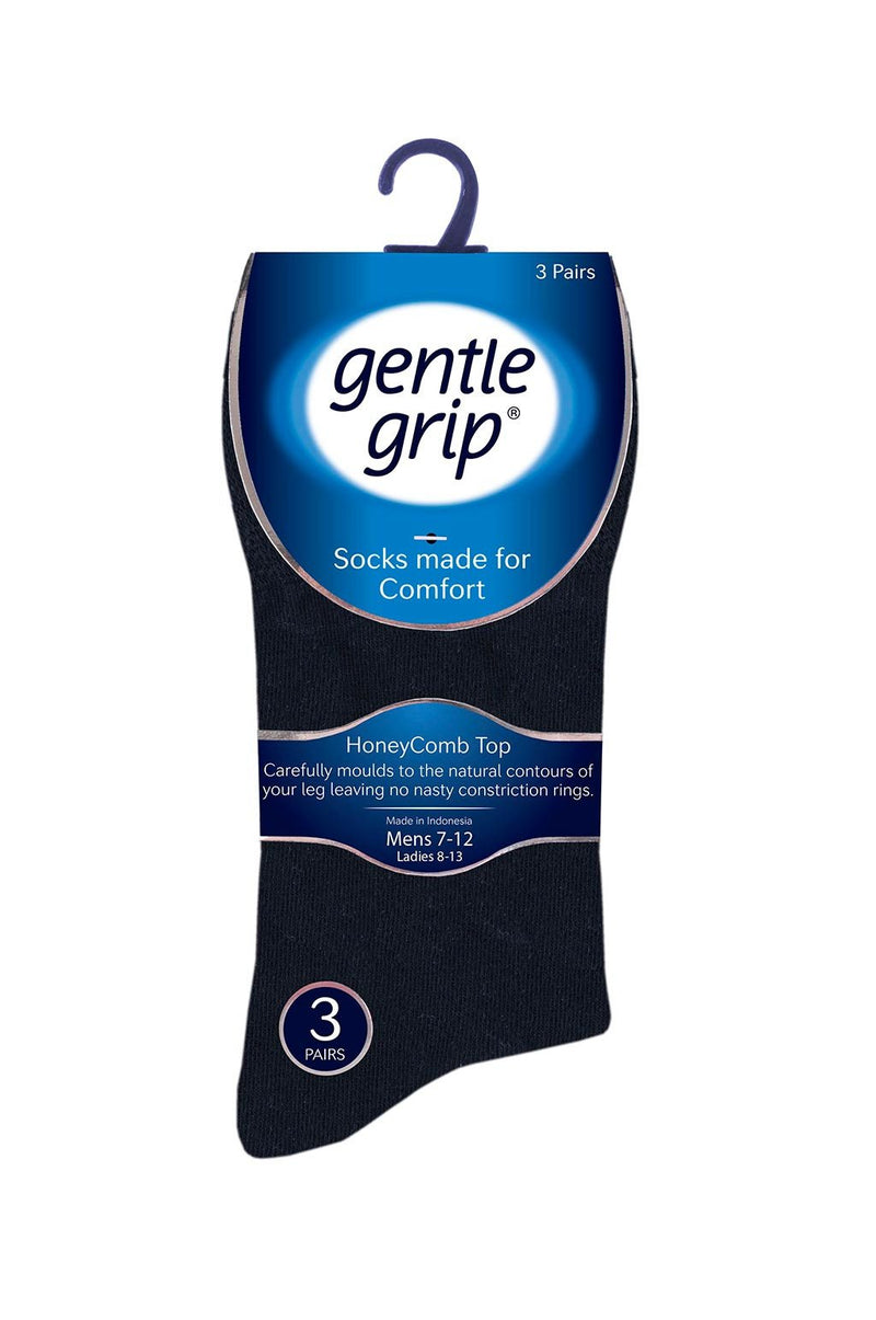Gentle Grip Men's Charcoal/Navy/Black Crew Sock - Packaging