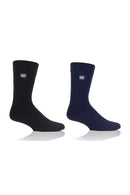Men's WARMER Mid Weight Solid Color Crew Socks 2 pair pack