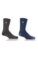 Men's WARMER Mid Weight Twist Crew Socks 2 pair pack