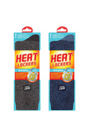 Men's WARMER Mid Weight Twist Crew Socks 2 pair pack