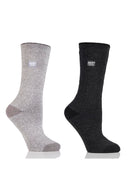 Women's WARMER Mid Weight Twist Crew Socks 2 pair pack