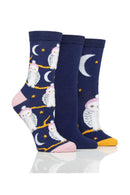 Women's Snowy Owl Crew Sock - 3 Pair Pack