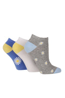 Women's Daisies Low Cut Socks - 3 pair pack