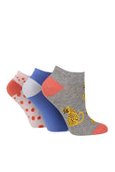 Women's Cheetah Low Cut Socks - 3 Pair Pack
