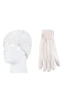 Women's Rib Knit Hat & Flat Knit Basic Glove Set