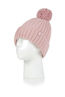 Women's 2x2 Rib Roll Up Hat with Pom