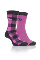 Storm Valley Women's Brushed Thermal Boot Sock Cerise/Charcoal