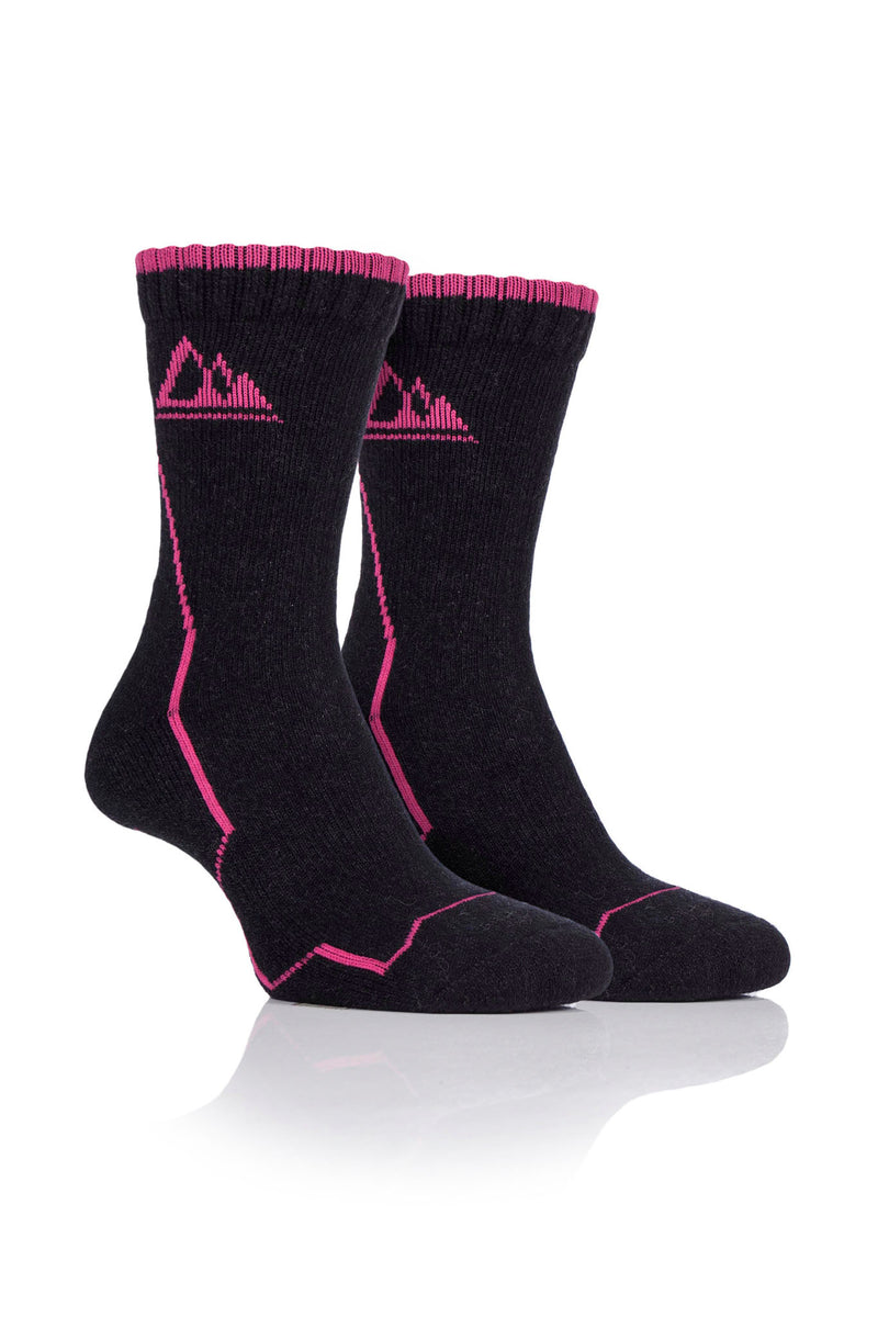 Storm Valley Women's Merino Wool Boot Sock Black/Cerise