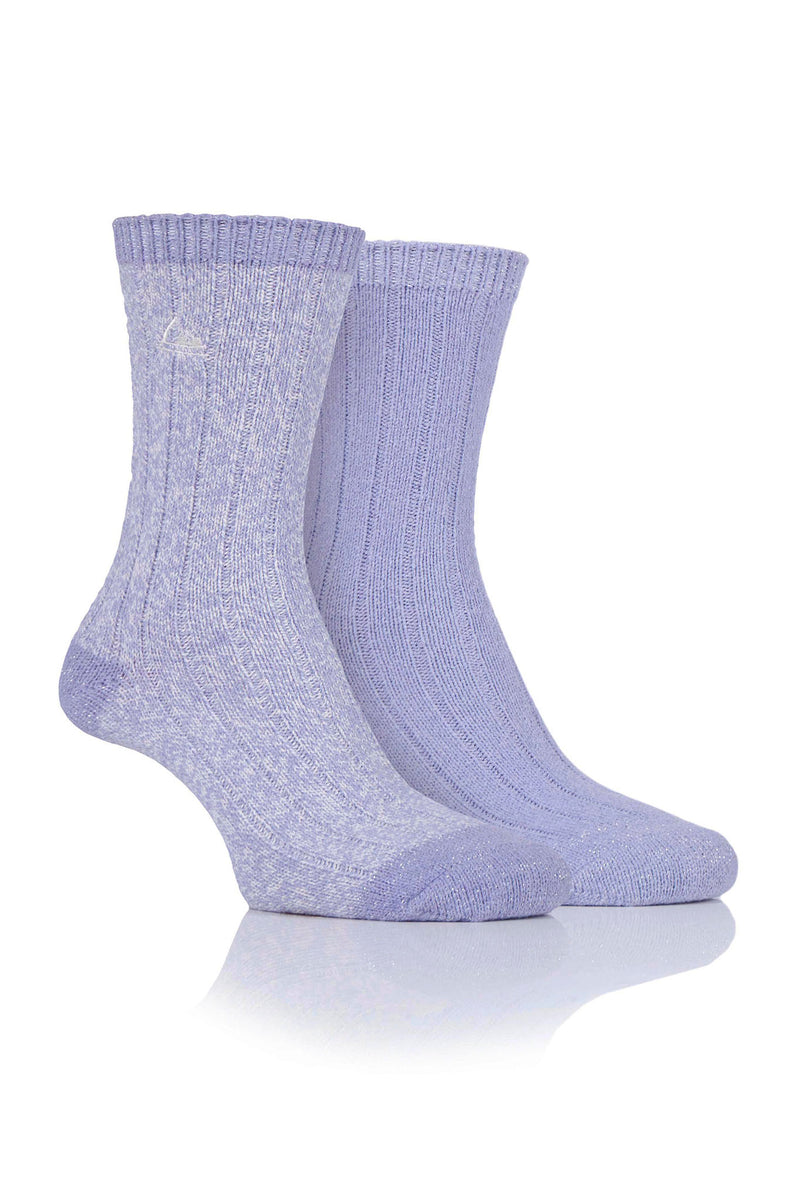 Storm Valley Women's Supersoft Poly Boot Sock Violet/Cream