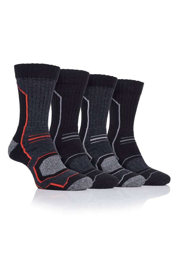 Storm Valley Men's Performance Polyester Ribbed Leg Boot Sock Black/Amber