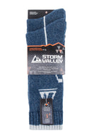 Storm Valley Men's Merino Wool Boot Sock Navy/Grey - Packaging
