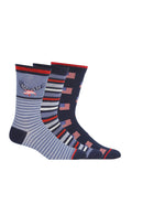 Men's Americana Patriotic Stripes Bamboo Crew Socks - 3-pair pack
