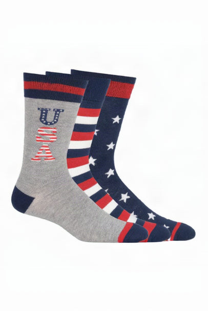 Men's Americana USA Stars Bamboo Crew Socks - 3-pair pack