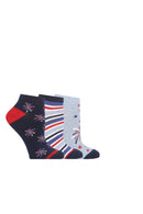 Women's  Americana Fireworks Bamboo Low Cut Socks - 3 Pair Pack