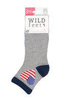 Women's Women's Americana Flag Hearts Bamboo Quarter Socks - 3 Pair Pack