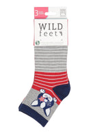 Women's Americana Patriotic Frenchie Bamboo Quarter Socks - 3 Pair Pack