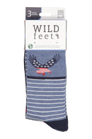Men's Americana Patriotic Stripes Bamboo Crew Socks - 3-pair pack