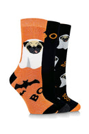 Women's Boo Pug Crew Sock - 3 Pair Pack