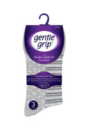 Gentle Grip Women's Stripe/Dot/Star Multi Crew Sock Grey - Packaging