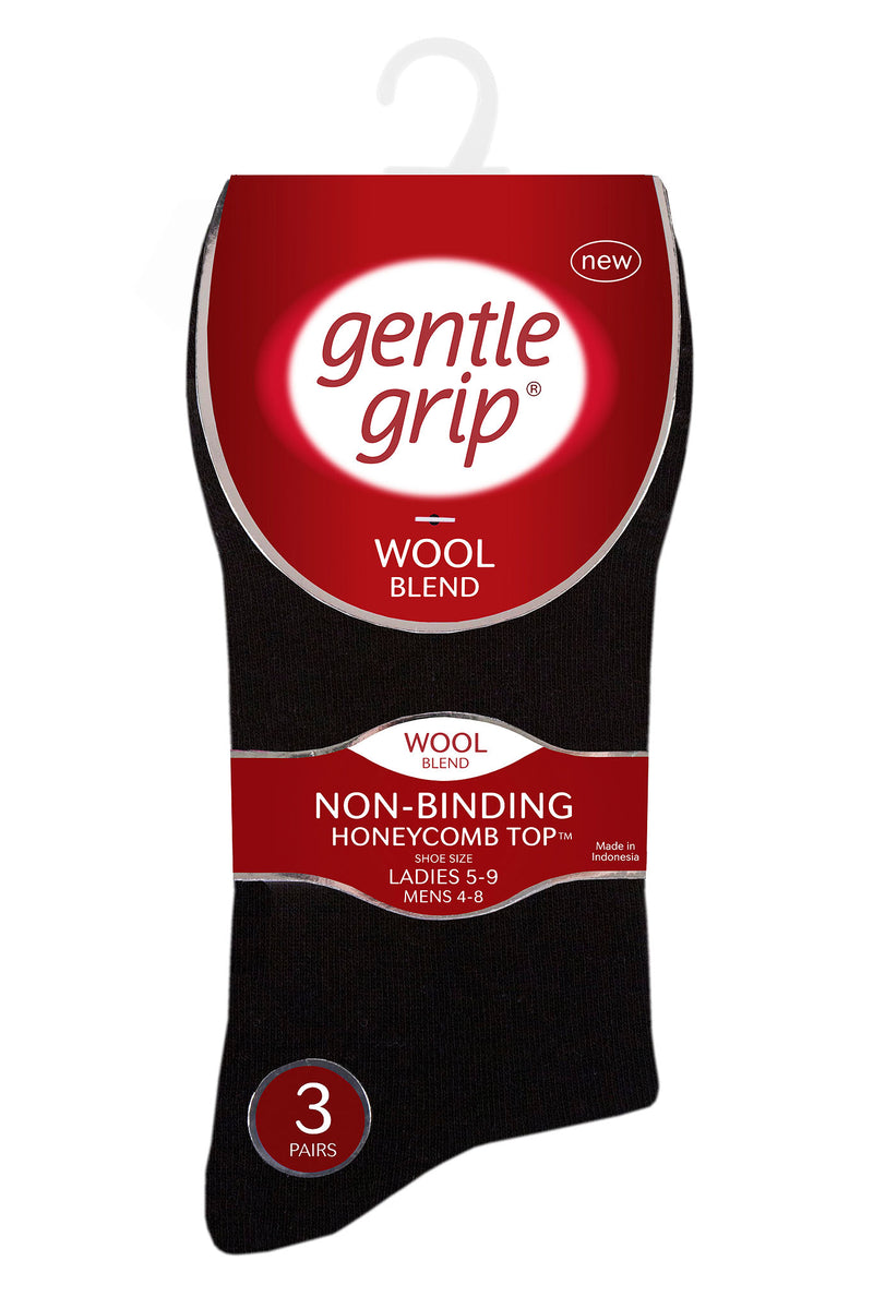 Gentle Grip GGL02757 Women's Wool Solid Crew Sock Black - Packaging