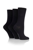 Gentle Grip GGL02758 Women's Bamboo Solid Crew Sock Black