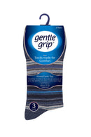 Gentle Grip Men's Stanley Stripe Crew Sock Navy - Packaging