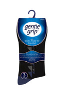 Gentle Grip Men's George Pattern Crew Sock Black - Packaging