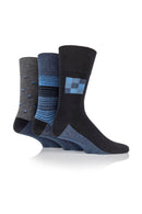 Gentle Grip Men's Carson Pattern Crew Sock Denim