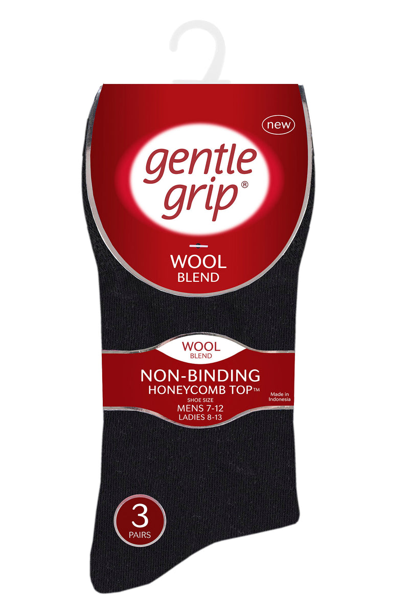 Gentle Grip GGM02753 Men's Wool Suit Crew Sock Black - Packaging