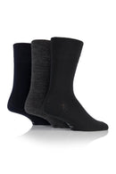 Gentle Grip Men's Bamboo Solid Mix Crew Sock Black/Navy/Charcoal