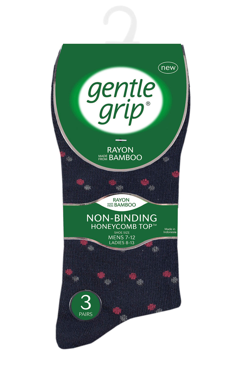 Gentle Grip Men's Bamboo Suit Mix Crew Sock Black/Navy/Charcoal - Packaging