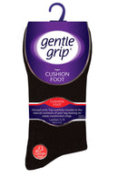 Gentle Grip Women's Cushion Foot Solid Color Sock Black - Packaging