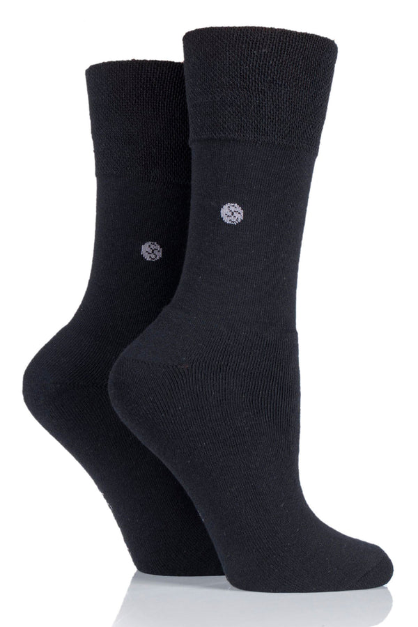 Gentle Grip Women's Cushion Foot Solid Color Sock Black