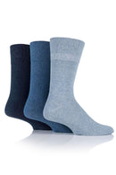 Gentle Grip Men's Cotton Diabetic Crew Sock Blue