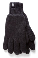 Heat Lockers Men's Flat Knit Thermal Gloves Black