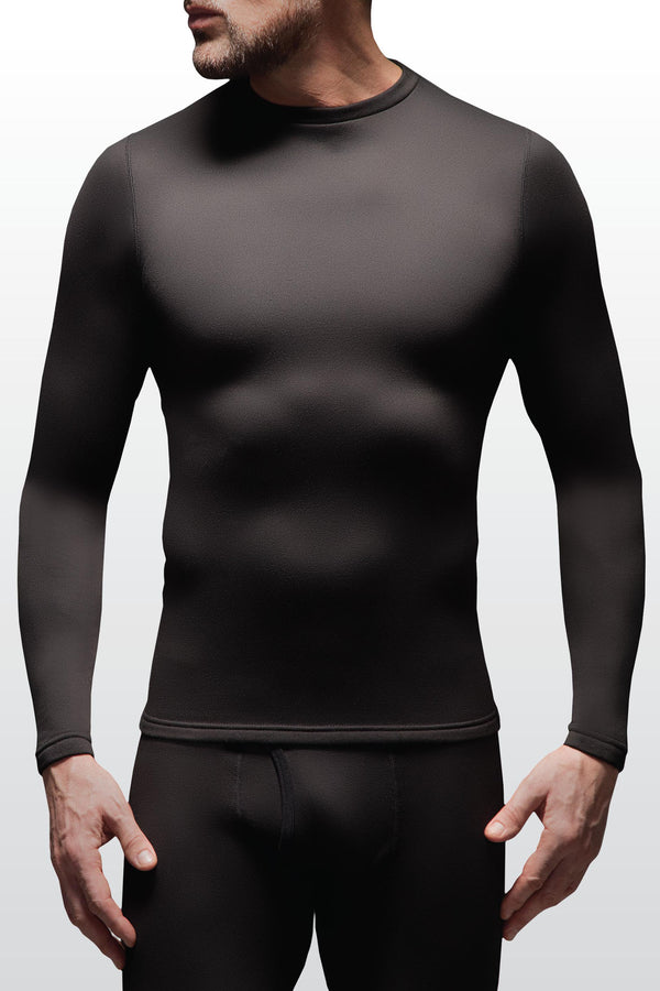 Heat Lockers Men's Performance Thermal Long Sleeve Top Black