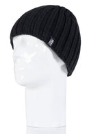 Heat Lockers Men's Thermal Rib Knit Hat Black