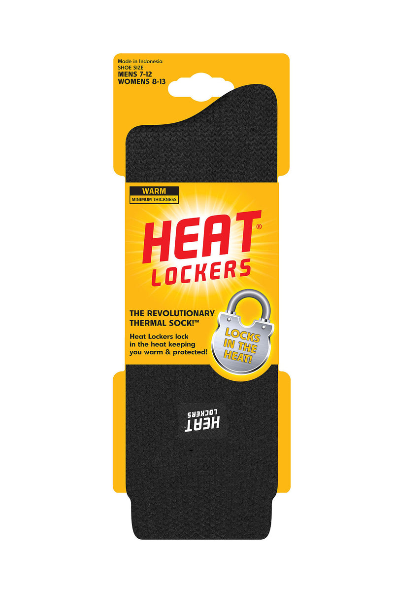 Heat Lockers Men's Warm Solid Thermal Crew Sock Black - Packaging