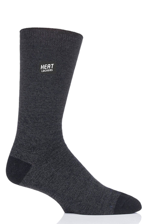Heat Lockers Men's Warm Twist Thermal Crew Sock Black