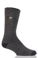Heat Lockers Men's WARMER Twist Thermal Crew Sock Charcoal/Grey