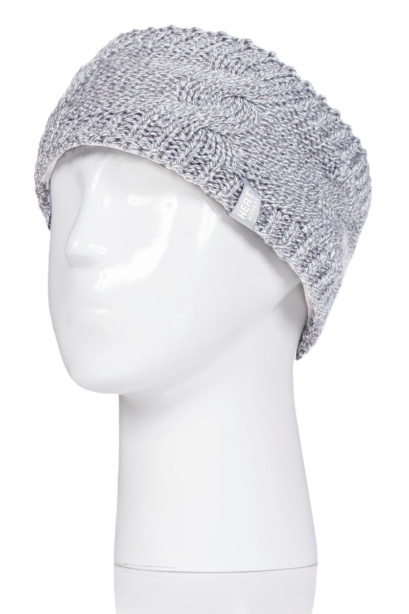 Heat Lockers Women's Alta Cable Knit Thermal Headband Cloud Grey