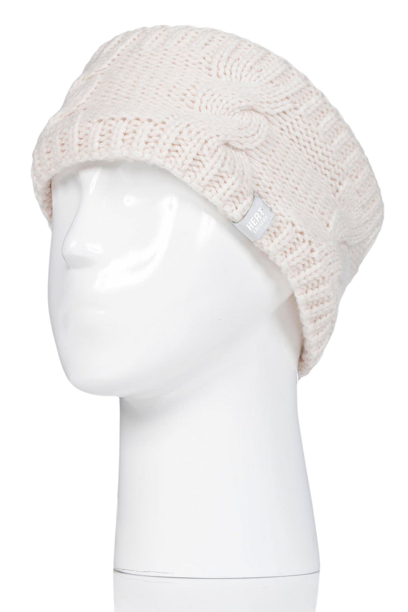 Heat Lockers Women's Alta Cable Knit Thermal Headband Cream