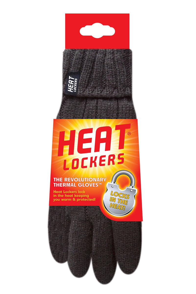 Heat Lockers Women's Cable Knit Thermal Gloves Black - Packaging